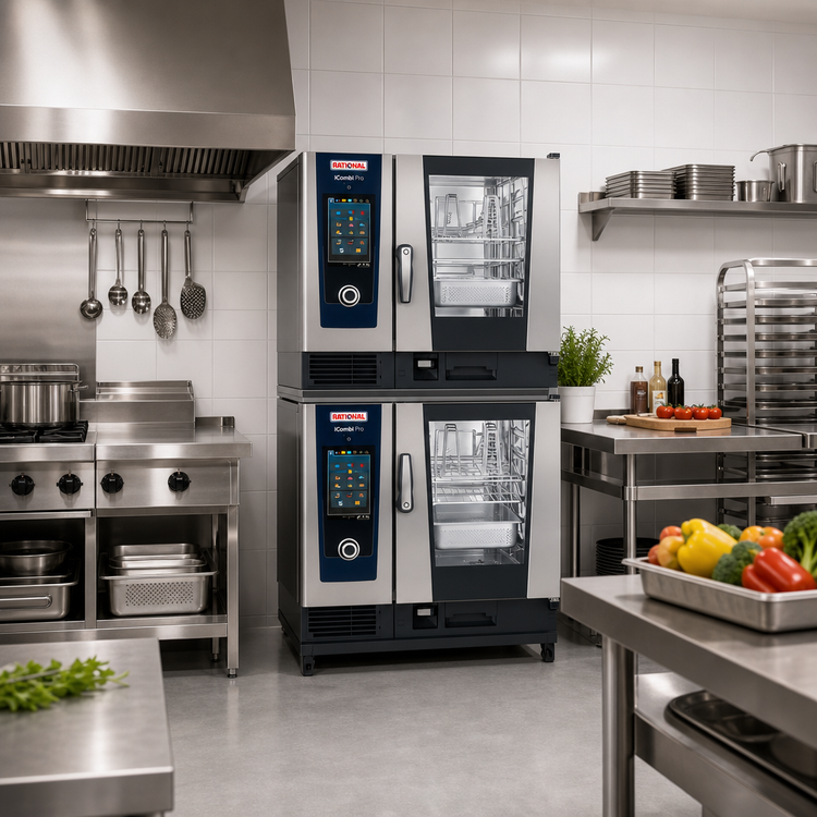 Product image #2 for RATIONAL iCombi Pro Double-Stack 6-Half Size Electric Combi Oven Set, 208/240V, 3-Phase