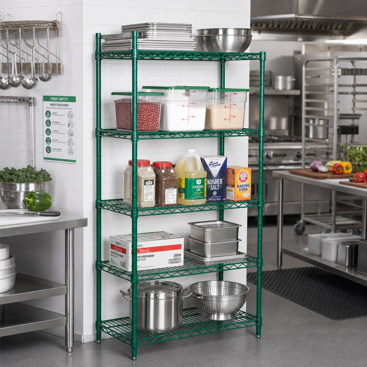 Product image #2 for Quantum 5-Shelf Stationary Wire Shelving Starter Kit, 30"W x 21"D x 54"H