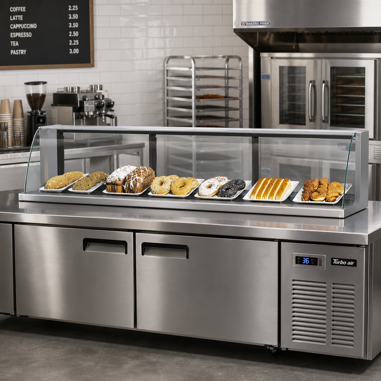 Product image #2 for Turbo Air 39-Inch Low 2-Door Stainless Steel Top Display Dry Case for Open Display Merchandisers