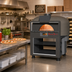Thumbnail image #2 for Facade Enclosed Gas-Fired Round Brick Deck Pizza Oven with Programmable Touch-Screen Controls and Stand