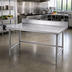 Thumbnail image #2 for Advance Tabco 108-Inch x 36-Inch Stainless Steel Work Table with 5-Inch Backsplash and Open Base