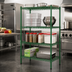 Thumbnail image #2 for Steel Works Stainless Heavy Duty 4-Tier Stationary Wire Shelving Unit, 36 x 14 x 74 Inches, Green Epoxy Coated