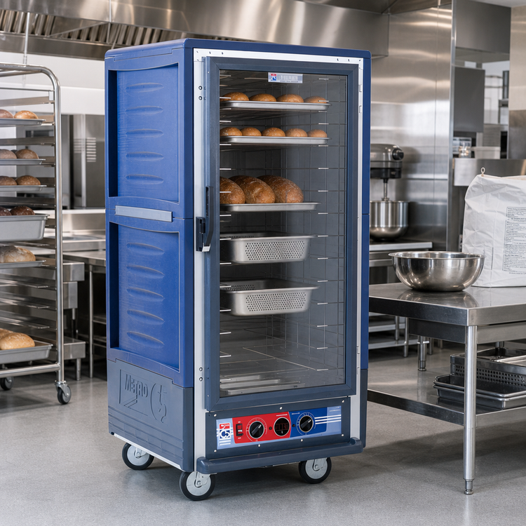 Product image #2 for Metro C5 3 Series 3/4 Height Mobile Moisture Heated Holding and Proofing Cabinet with Blue Insulation Armour and Clear Polycarbonate Door