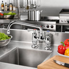 Thumbnail image #2 for Krowne Royal Series 15-408L Commercial Manual Faucet, 4-Inch Centers, Raised Deck Mount, 8-Inch Swing Spout, Ceramic Valves, Low Lead