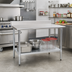Thumbnail image #2 for Budget Series 48-Inch x 30-Inch Stainless Steel Work Table with 4-1/2-Inch Backsplash and Adjustable Undershelf