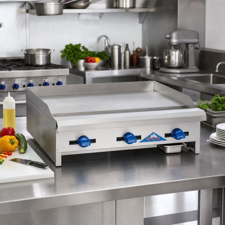 Product image #2 for Comstock-Castle 30-Inch Countertop Gas Griddle with 5/8-Inch Polished Steel Plate