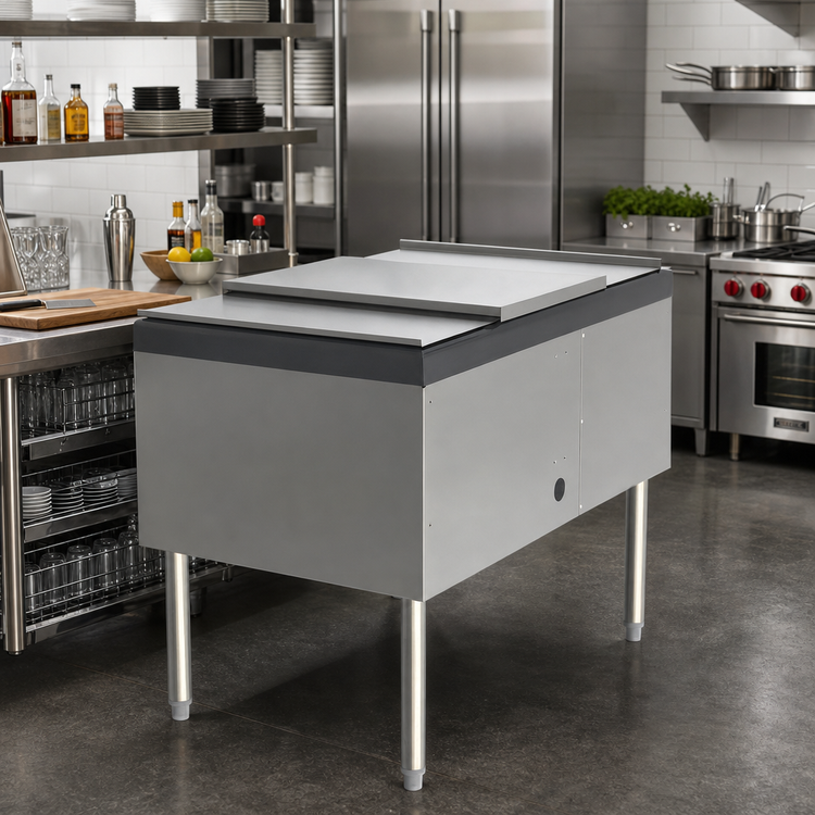 Product image #2 for Top Shelf Stainless Steel Service Station Ice Chest with Dual 10-Circuit Cold Plates, 30" W x 38" D