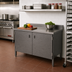 Thumbnail image #2 for John Boos Enclosed Base Stainless Steel Work Table with Hinged Doors, 60 x 24 Inches, 5 Inch Backsplash