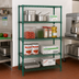 Thumbnail image #2 for Quantum 30 x 18 x 63 Inch Wire Shelving Starter Kit, 4-Shelf Stationary Unit, Green Epoxy Finish