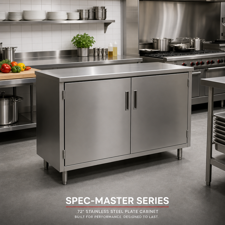 Product image #2 for Spec-Master Series 72-Inch Stainless Steel Plate Cabinet with Hinged Doors