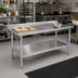 Thumbnail image #2 for John Boos Stallion Economy Stainless Steel Work Table, 84 x 24 Inches, 5-Inch Backsplash