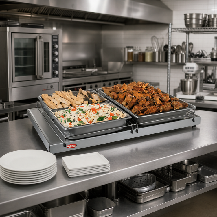 Product image #2 for Hatco Glo-Ray Freestanding Heated Shelf, 42 Inch W x 7-3/4 Inch D, Stainless Steel Top