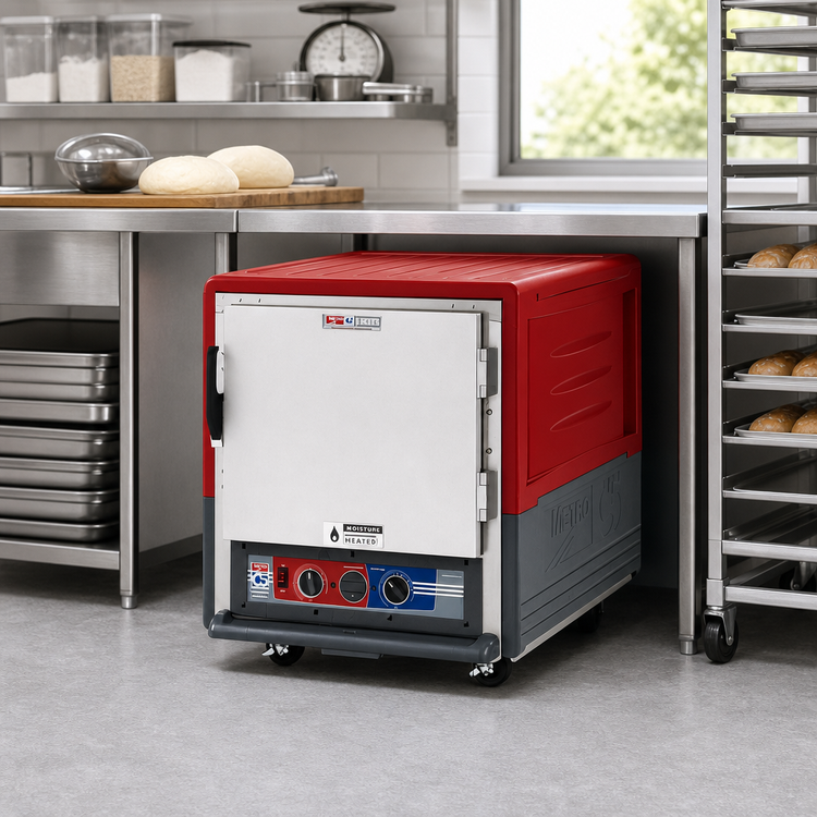 Product image #2 for Metro C5 3 Series Mobile Under Counter Moisture Heated Holding & Proofing Cabinet with Red Insulation Armour, Solid Door