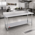 Thumbnail image #2 for Duke 144-Inch x 24-Inch Stainless Steel Work Table with 5-Inch Riser and Undershelf