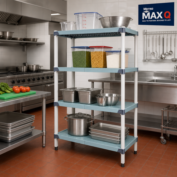 Product image #2 for MetroMax Q 4-Shelf Starter Polymer Shelving Unit, 30"W x 24"D x 63"H