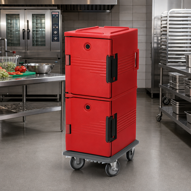 Product image #3 for Cambro Ultra Camcart® Security Package Front-Loading Insulated Food Pan Cart, 60 Qt., Hot Red