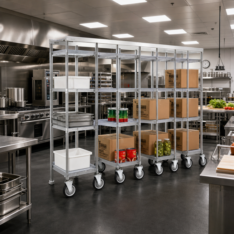 Product image #2 for Master Trak Overhead Track Mobile Unit Kit for 24-Inch Deep Shelves, 86-Inch Posts