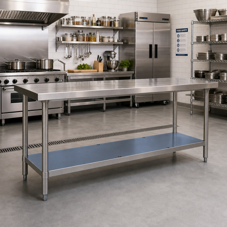 Product image #2 for Sapphire Manufacturing Stainless Steel Commercial Work Table Undershelf, 79 in W x 19 in D