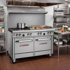 Thumbnail image #2 for Southbend (Middleby) Ultimate 4483EE-3G 48-Inch Gas Restaurant Range with 2 Open Burners, 36-Inch Griddle & 2 Space-Saver Ovens