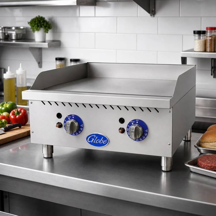 Product image #2 for Globe 24-Inch Countertop Gas Griddle, 60,000 BTU