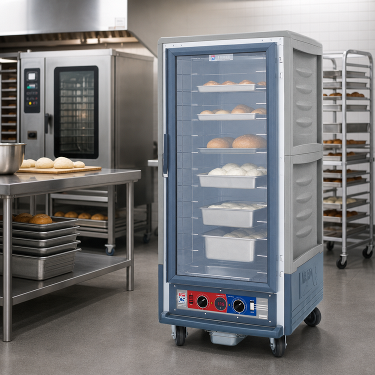 Product image #2 for Metro C5 3 Series 3/4 Height Heated Holding and Proofing Cabinet with Clear Polycarbonate Door, Gray Insulation Armour, Low Watt, Mobile