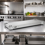 Thumbnail image #3 for Eagle Group Quik-Set SHDS1854SF Flat Solid Stainless Steel Shelf with Marine Edge, 54"W x 18"D, 14/304 Gauge, 1,000 lb. Capacity