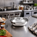 Thumbnail image #3 for American Metalcraft 18 oz. Stainless Steel Mirror Finish Balti Dish with Handles