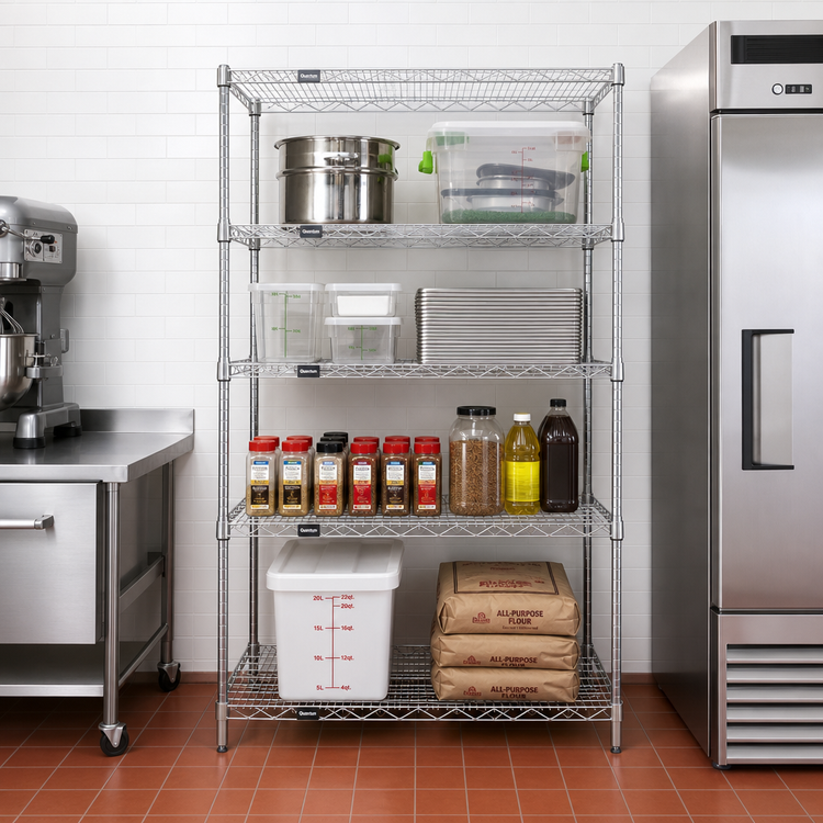 Product image #2 for Quantum 60" W x 14" D x 54" H Chrome Wire Shelving Starter Kit
