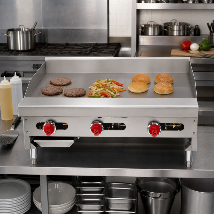 Product image #2 for American Range 48-Inch Countertop Manual Gas Griddle, 24-Inch Deep, 120,000 BTU