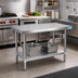 Thumbnail image #2 for BK Resources 72 Inch x 24 Inch 18-Gauge 430 Stainless Steel Work Table with Adjustable Galvanized Undershelf