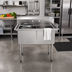 Thumbnail image #3 for KoolMore 42-Inch 2-Compartment 18-Gauge 304 Stainless Steel Commercial Sink with Backsplash and Adjustable Legs