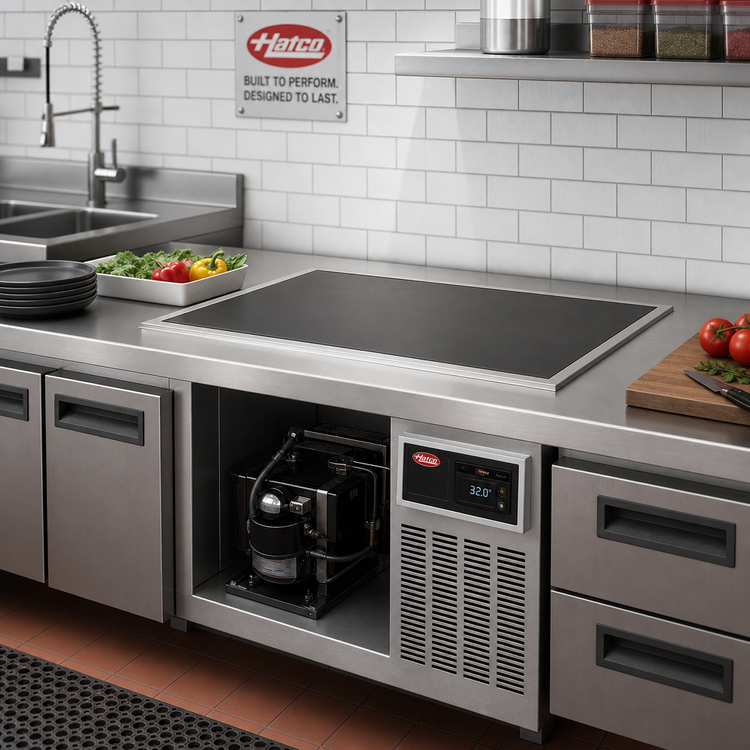 Product image #2 for Hatco HCSBFR-24-I Built-In Flush Top Hot/Cold Shelf, 24-Inch x 19.5-Inch Usable Surface, Remote Refrigeration, Hardcoat Aluminum