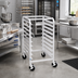 Thumbnail image #2 for Crestware 10-Tier Aluminum End-Loading Bun Pan Rack with Locking Casters, 26 x 20 x 38 Inches