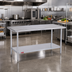 Thumbnail image #2 for Duke 60-Inch x 30-Inch Stainless Steel Work Table with Galvanized Undershelf, Flat Top