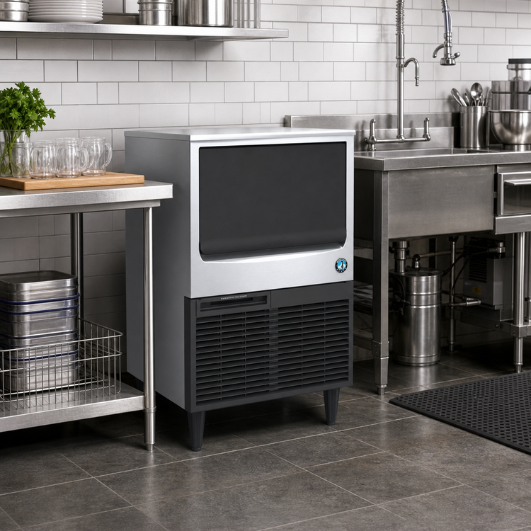Product image #2 for Hoshizaki Cube-Style Ice Maker With 78 lb Built-In Bin, Water-Cooled, Crescent Ice