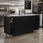 Thumbnail image #2 for Serv-Ware DD73-2-HC 73-Inch Flat-Top Beer Dispenser Keg Cooler with 2 Towers, 4 Faucets, 17.26 Cu. Ft. Capacity, Black Exterior