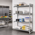 Thumbnail image #3 for Cambro Camshelving Premium 4-Tier Add-On Polymer Shelving Unit, 30W x 24D x 72H, Vented and Solid, Speckled Gray
