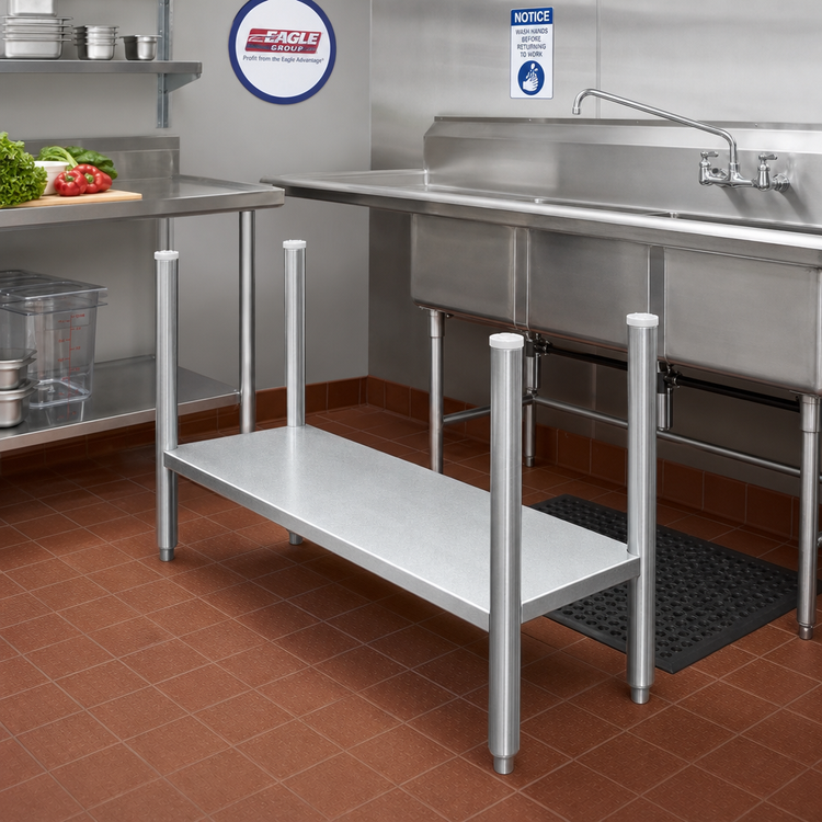 Product image #2 for Eagle Group 36"W x 24"D Galvanized Dishtable Undershelf