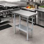 Thumbnail image #2 for John Boos Stallion EFT8-3012SSK Stainless Steel Filler Table, 12"W x 30"D, 18-Gauge 400 Series Top, 1-1/2" Backsplash, Adjustable Undershelf