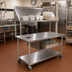 Thumbnail image #2 for John Boos Mobile Stainless Steel Dish Sorting Table with Marine Edge, Slanted Shelf, and Locking Casters, 42 x 30 Inches