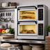 Thumbnail image #2 for PizzaMaster Electric Countertop Stone Hearth Pizza Oven with 2 Independent Chambers and 3 Stones per Oven