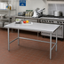 Thumbnail image #2 for Advance Tabco TGLG-485 60-Inch x 48-Inch Flat Top Work Table with 14-Gauge 304 Stainless Steel Top and Galvanized Base