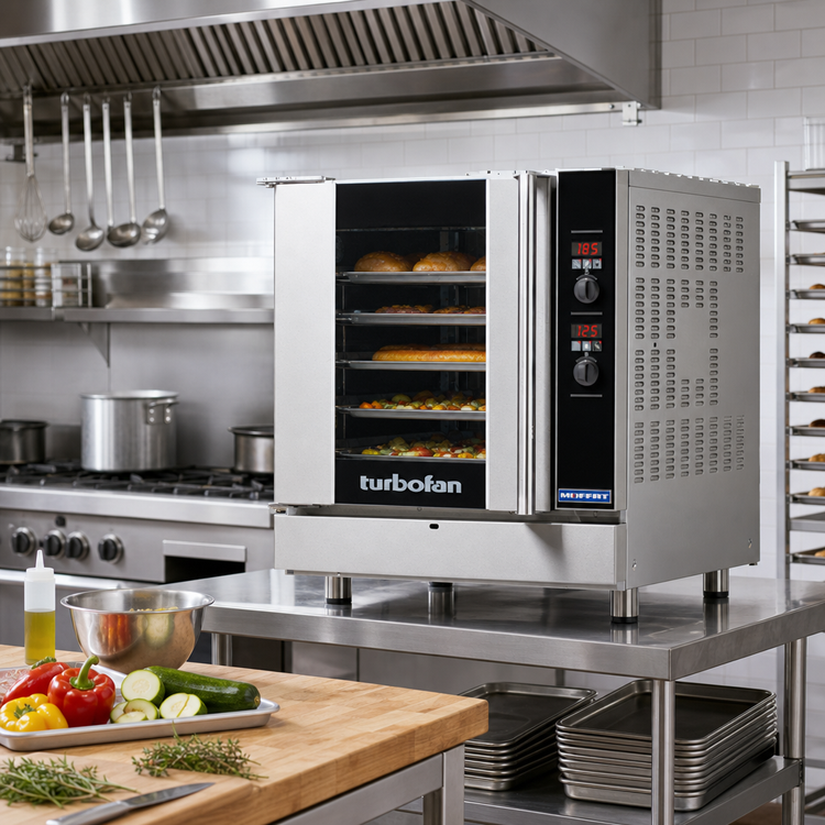 Product image #2 for Moffat Turbofan G32D5 Full-Size Gas Single-Deck Convection Oven with Glass Door, Digital Controls, and 5 Sheet Pan Capacity