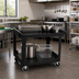 Thumbnail image #2 for Flat Shelf Utility Bus Cart, 2 Shelves, 44 x 26 x 33 Inches, 500 lb Capacity, Black