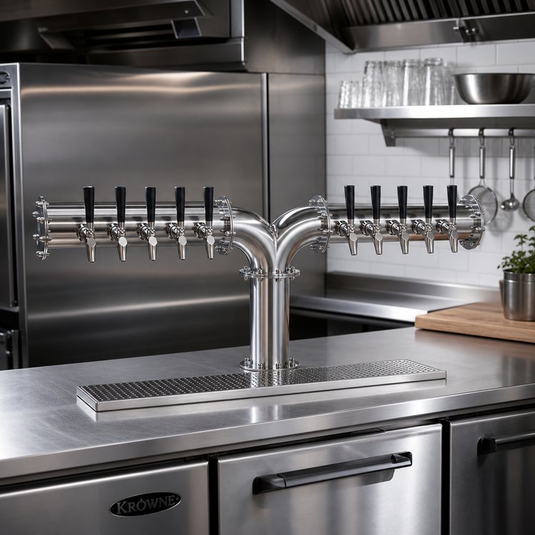 Product image #2 for Krowne 10-Faucet Glycol-Cooled Pipe Y-Tower Draft Beer Tower