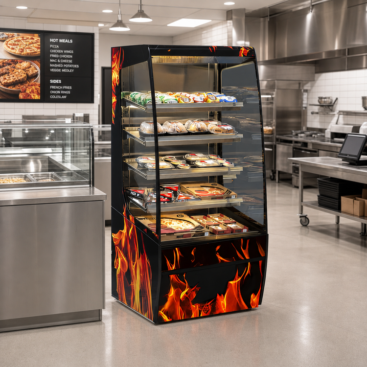 Product image #2 for Federal Industries Vision Series VHSS3678C Curved End High Profile Heated Self-Serve Hot Food Merchandiser, 36 x 33 x 78 Inches