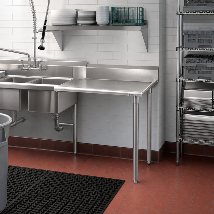 Product image #2 for John Boos Clean Straight Dishtable, Right-Side, 26 x 30 In., 10-Inch Backsplash