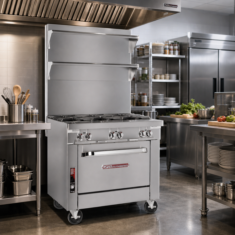 Product image #2 for Southbend Platinum 36-Inch Heavy Duty Sectional Electric Induction Range with TruVection Oven Base, 6 Hobs