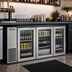 Thumbnail image #2 for True 72-1/8-Inch Two-Section Back Bar Cooler with 3 Glass Doors and Side-Mounted Self-Contained Refrigeration