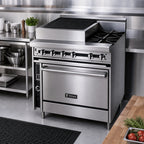 Thumbnail image #2 for Jade Range (Middleby) Titan JTRH-18B-1FHT36C 36-Inch Heavy-Duty Gas Range with 18-Inch Charbroiler, 18-Inch French Hot Top & Convection Oven